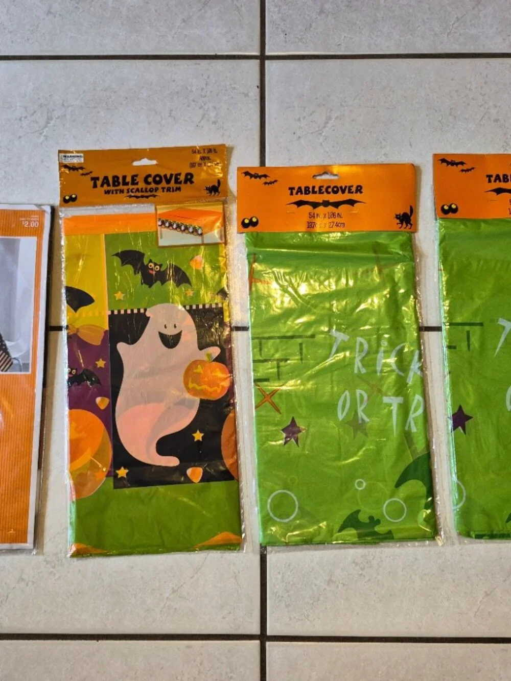 4 NEW Plastic Halloween Table Covers